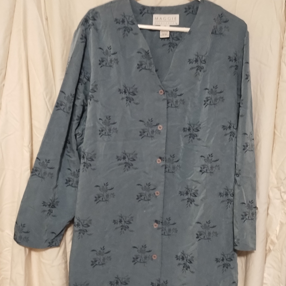 Women's Blue Floral Blouse